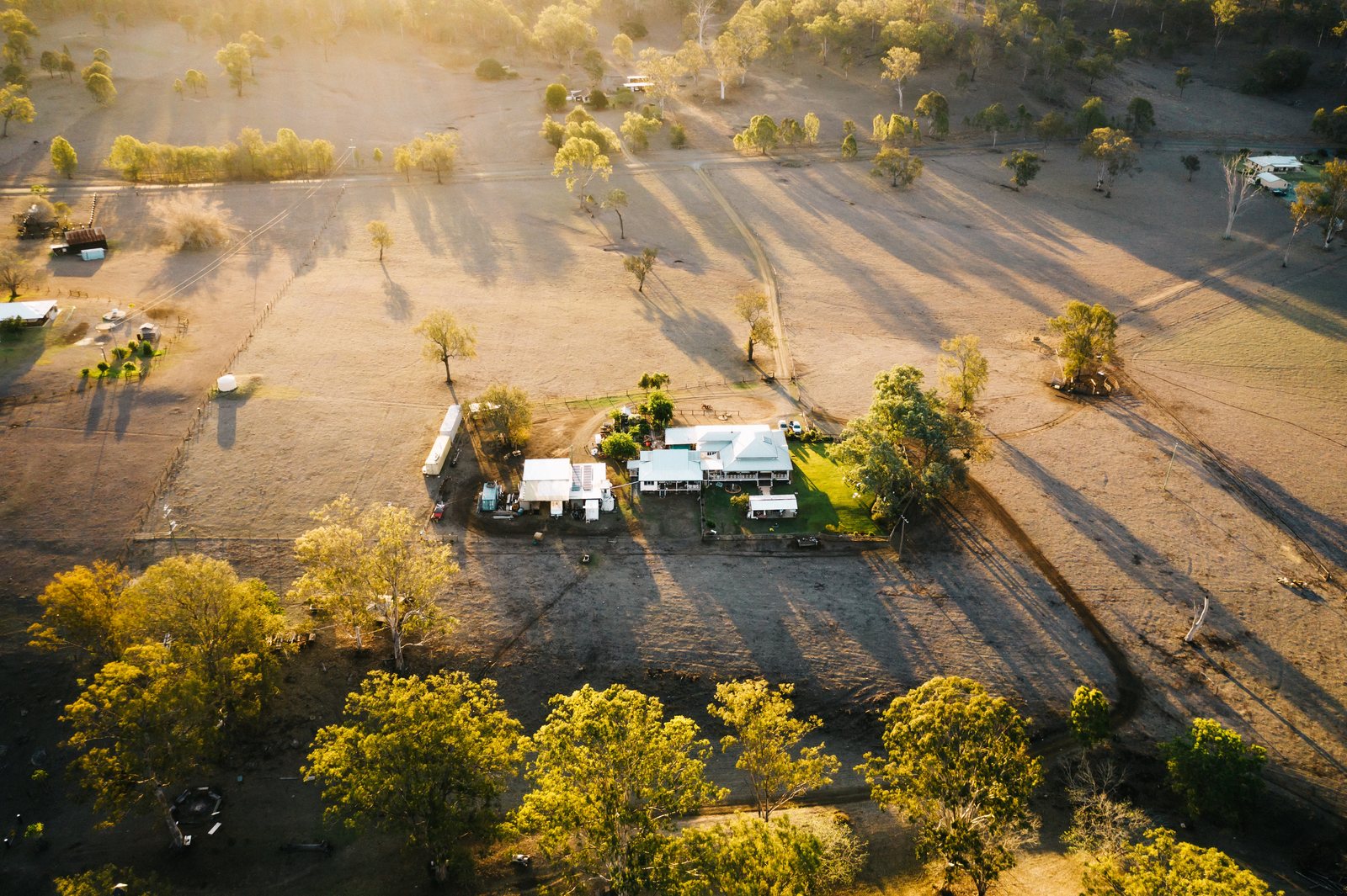 Aerial view of a rural property